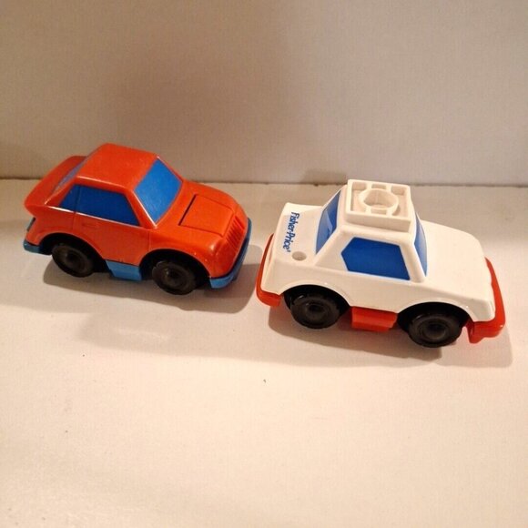 Fisher Price Flip Track Rail Ambulance & Red Blue Car 1992 3" Replacement Lot - Picture 3 of 9